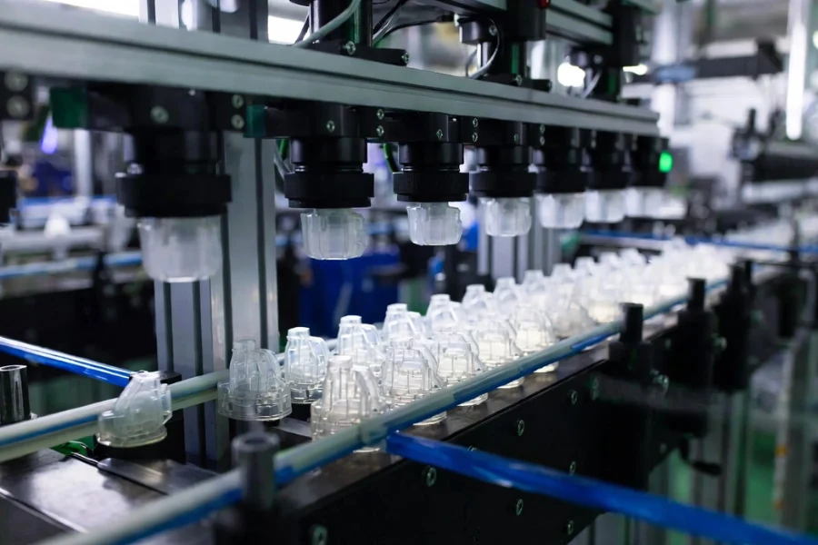 automated vision inspection system checking molded medical plastic components for defects