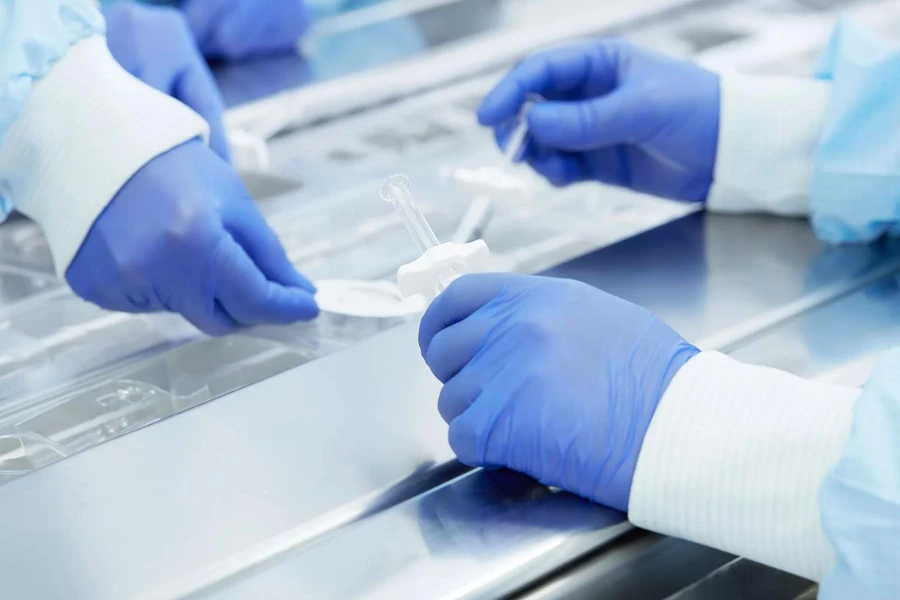 medical parts cleaning and sterilization testing process in cleanroom environment