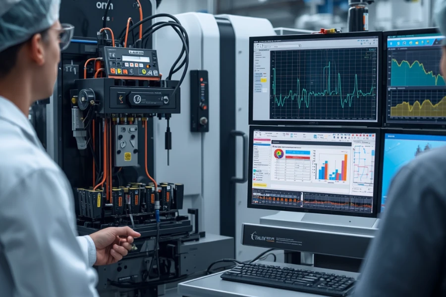 Automated injection molding monitoring system with connected sensors and real-time dashboard