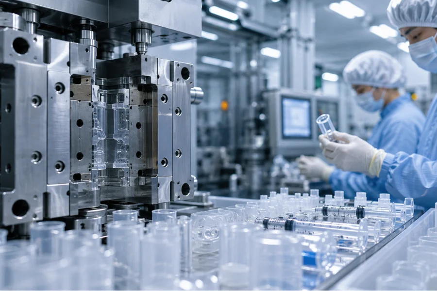 Medical grade polypropylene injection molding process for medical components manufacturing