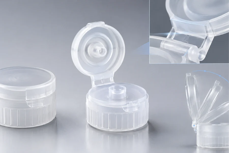 Polypropylene living hinge design for durable medical plastic components