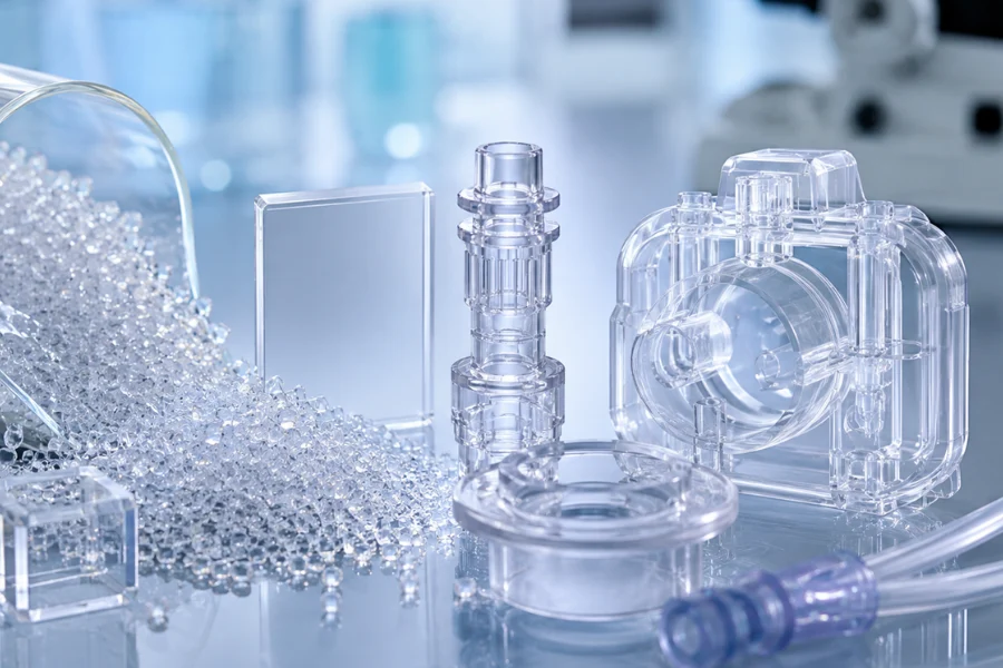 Medical grade polycarbonate PC material properties including transparency and impact resistance