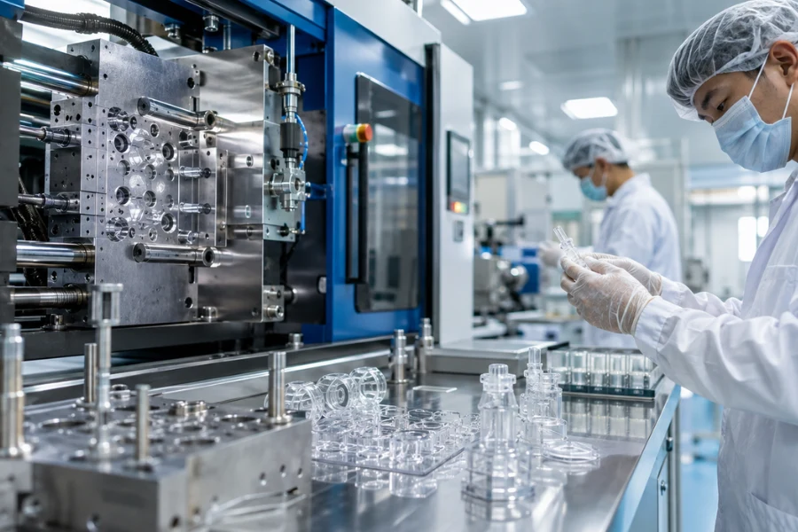 Medical liquid silicone rubber (LSR) injection molding process for medical device components
