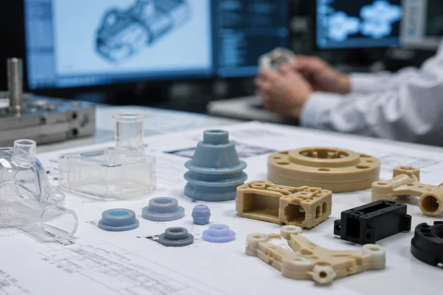 Different types of medical grade TPE materials including SEBS and TPU for healthcare applications