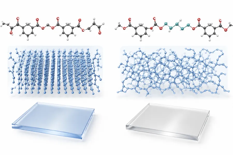 PETG glycol modified copolyester structure for transparent medical plastic applications