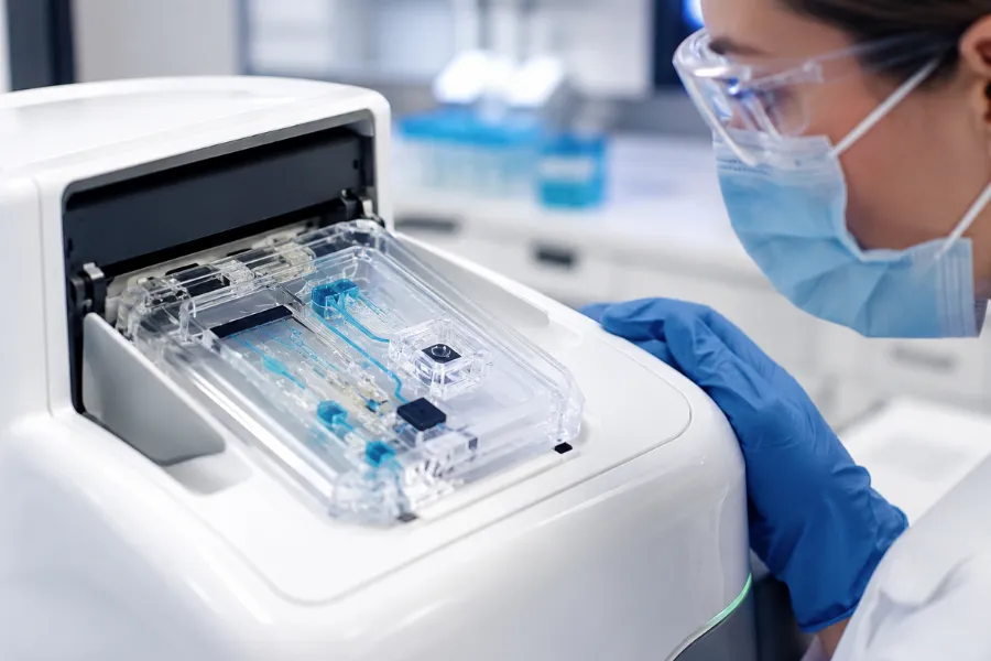 Transparent PETG medical components for diagnostic device applications