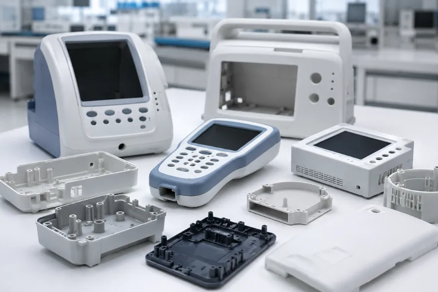 Medical grade ABS plastic housings for diagnostic and monitoring equipment