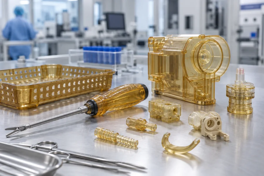 PEI ULTEM medical device components for high-temperature applications