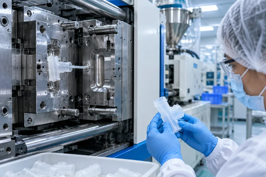 HDPE injection molding process for medical plastic components