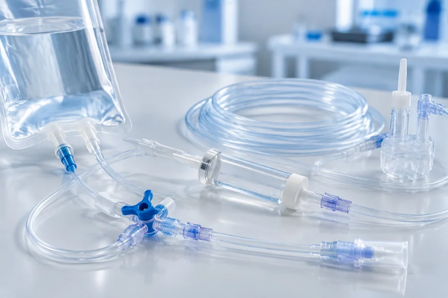 Medical grade PVC tubing and fluid management components used in medical devices