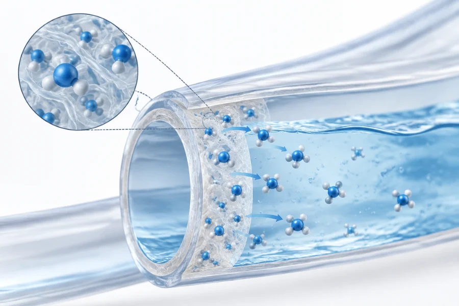Medical PVC plasticizer migration from flexible tubing into contacting fluid